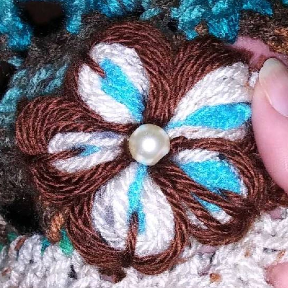 Crocheted Multi-way Poncho Wrap Scarf OOAK! - Picture 9 of 15